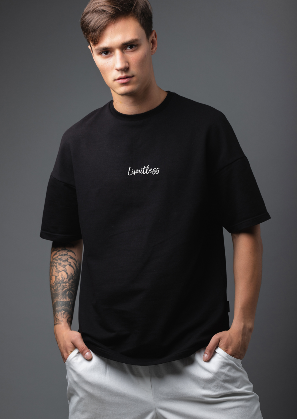 black oversize t shirt for man