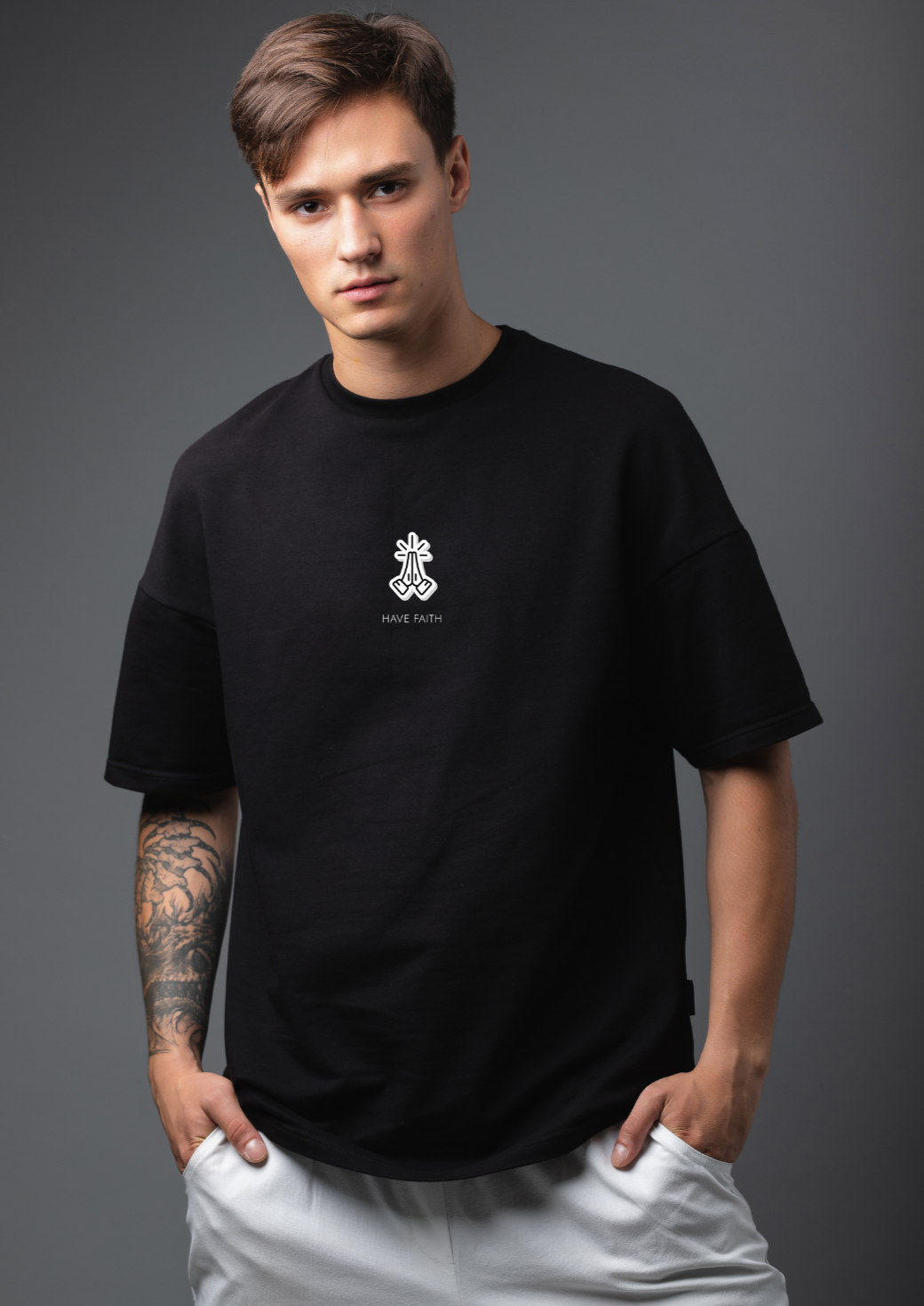 black oversize t shirt for man