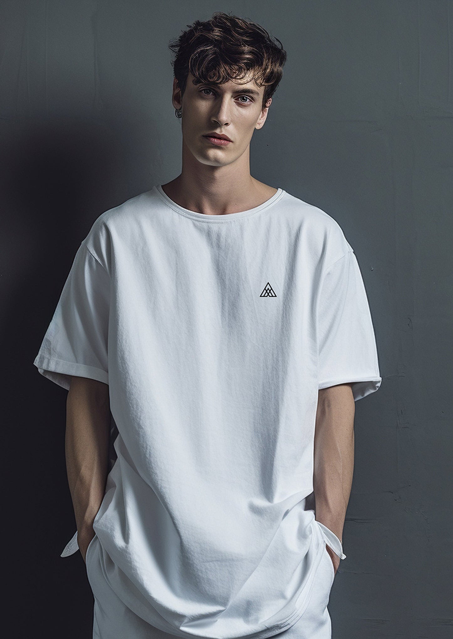 white oversize t shirt for man