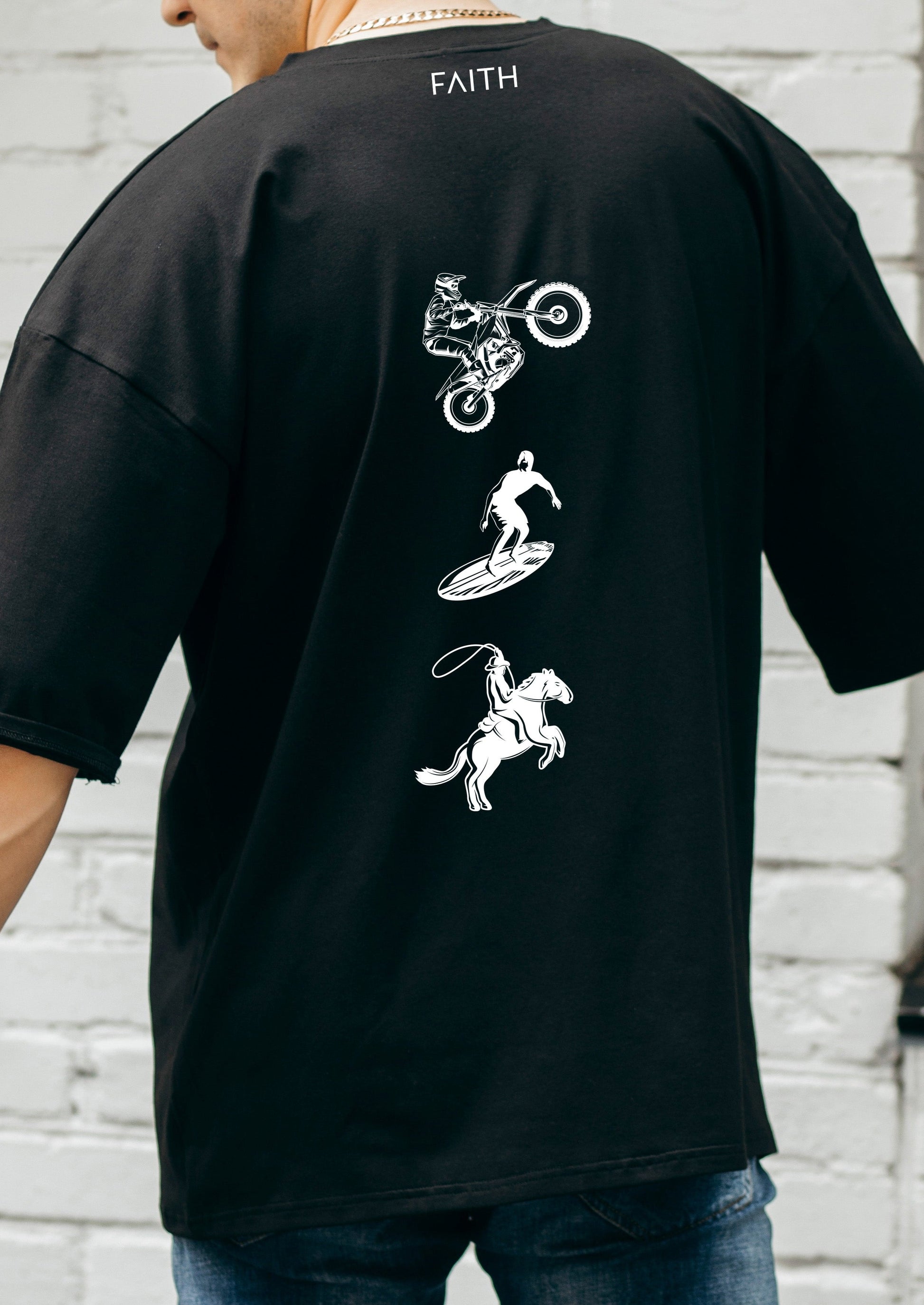 black oversize t shirt for man