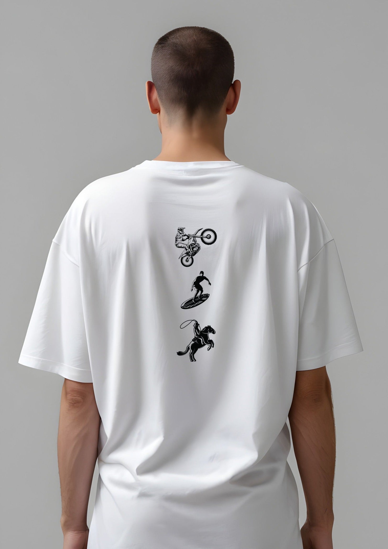 white oversized t shirt for man