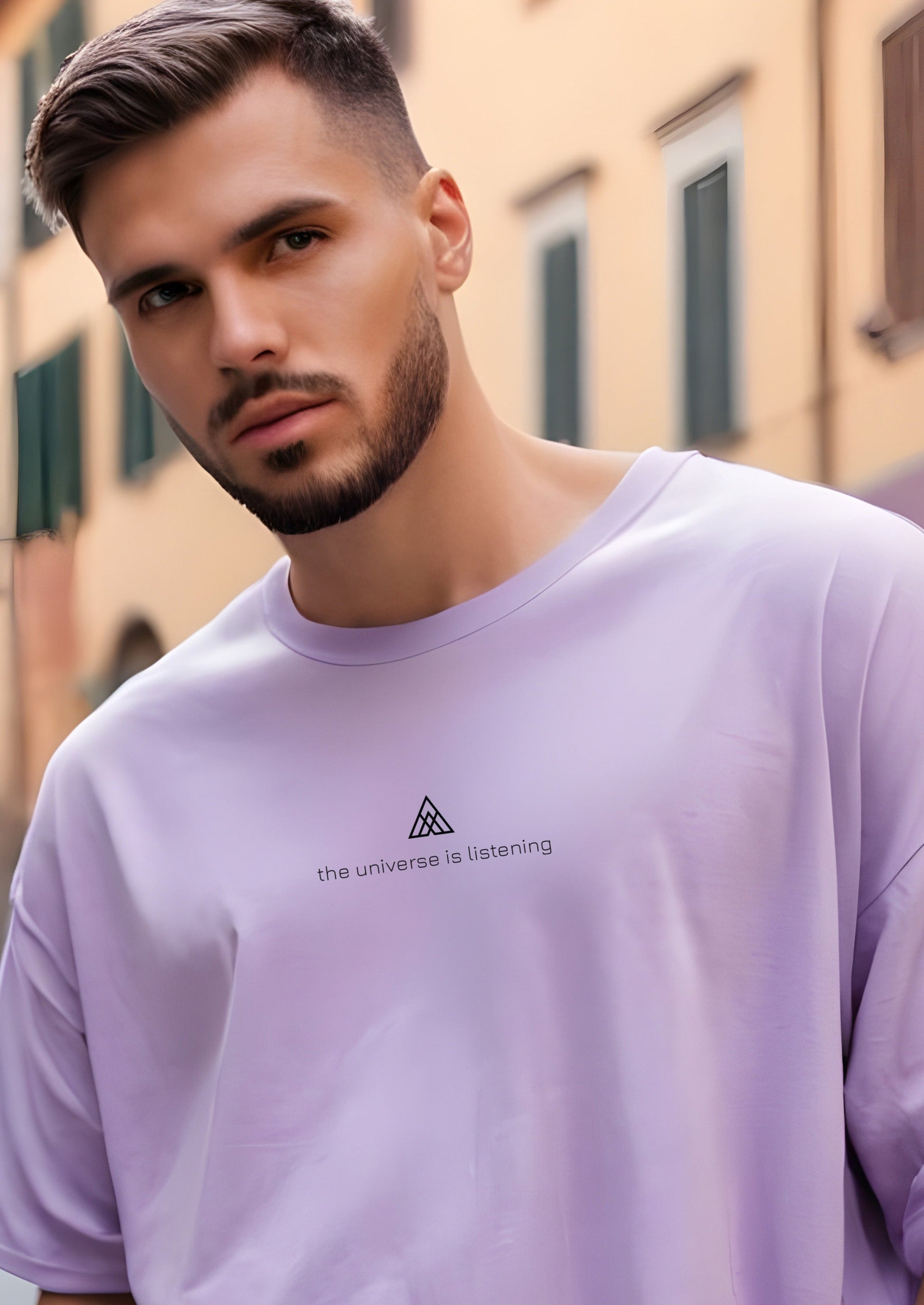 purple oversize t shirt for man